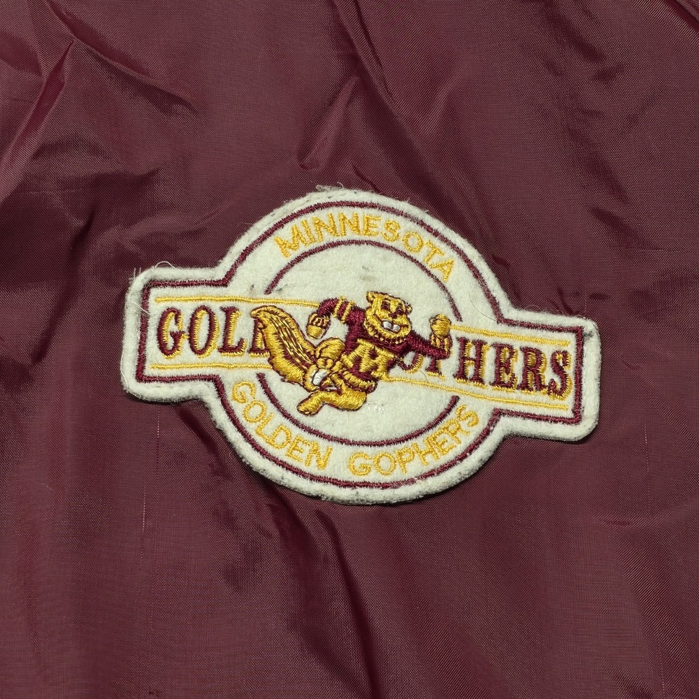 Vintage Chalk Line Minnesota Golden‎ Gophers Jacket Men's XL Maroon Satin Bomber